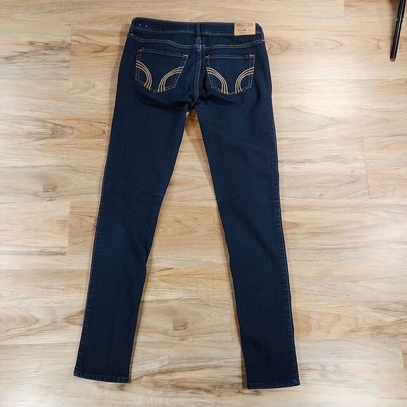 🐞Hollister Dark Blue Long Length Skinny Jeans Size 7/29 Long - Picture 6 of 12